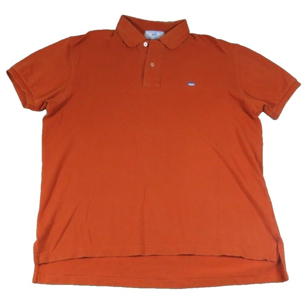 Southern Tide Skipjack Tuna Polo‎ Shirt Men  M Orange Cotton Blend Short Sleeve